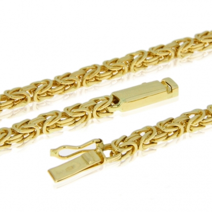 Złoty 585 łańcuszek męski PEŁNY splot 5mm Królewski Bizantyjski 80-100g